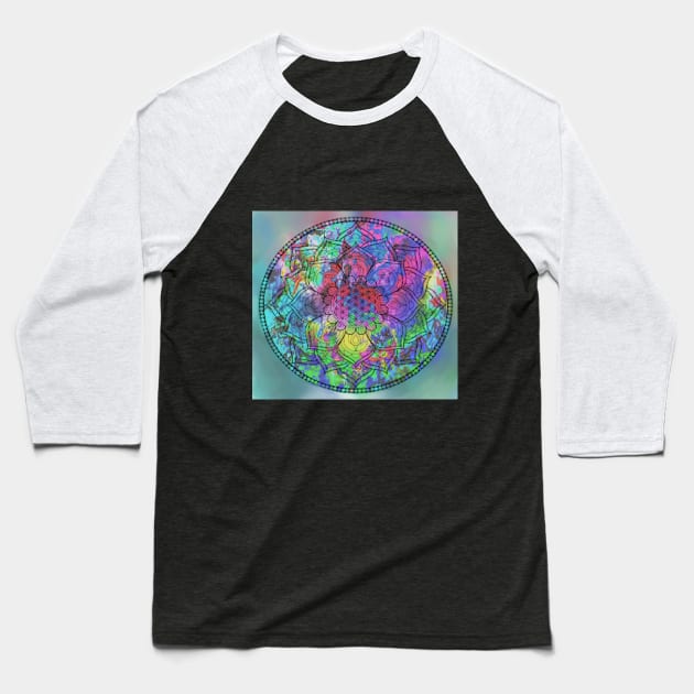 trippy mandala design Baseball T-Shirt by artlikeatree